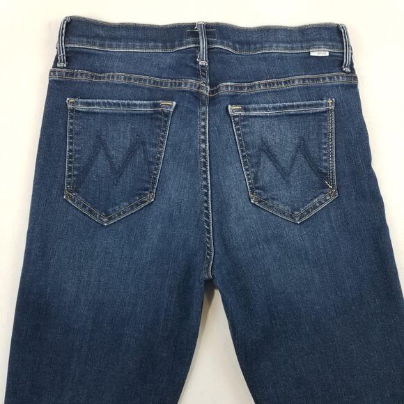 Mother The Weekender Fray Jeans Womens 29 Blue Flare Stretch Denim Mid Rise - Picture 8 of 12